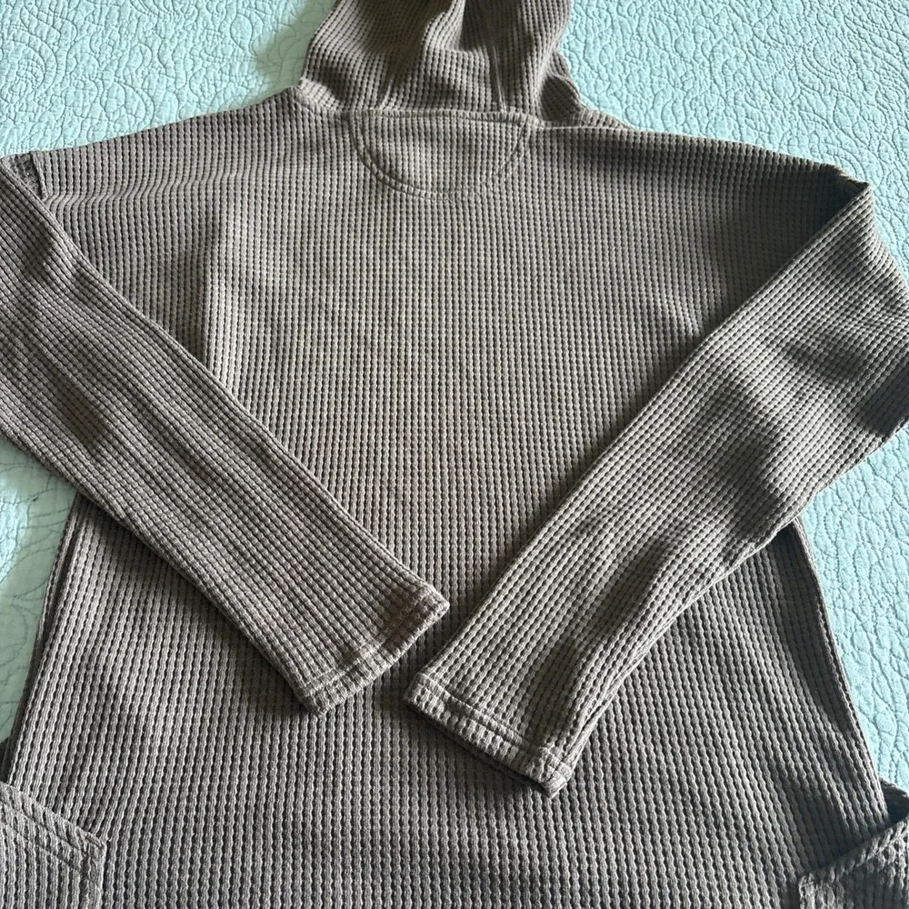 Carhartt Pullover Womens Small 4-6 Relaxed Fit Dusty Purple Waffle Long Sleeve